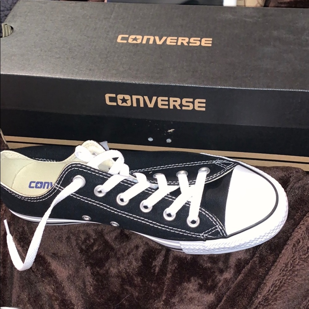 Low top black Converse, Women size 10 Mens size 8